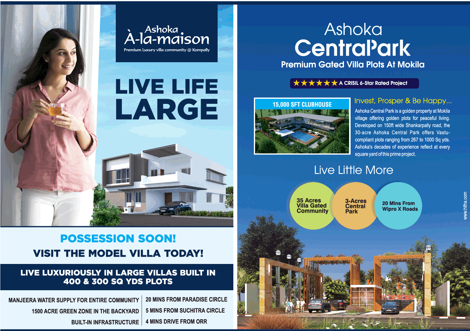 Live Life Large at Ashoka Projects in Hyderabad Update